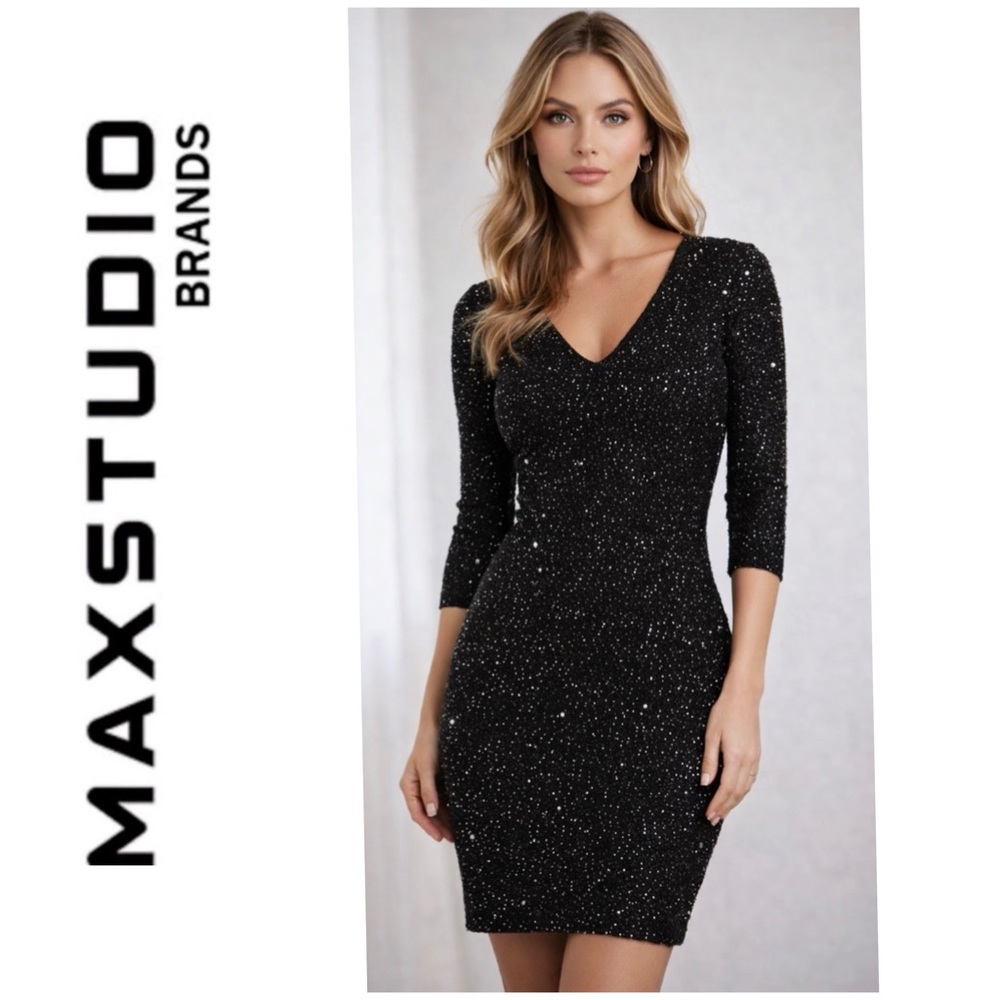 🎉HP🎉NEW Max Studios Black Sweater Dress ($118 Retail !)